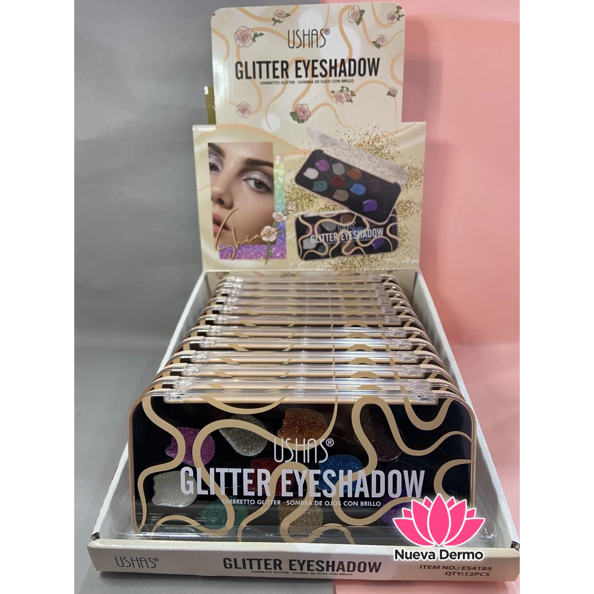 SOMBRAS C/GLITTER EYESHADOW USHAS 628737