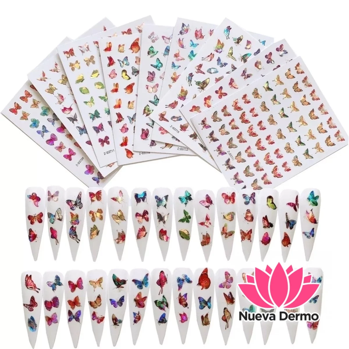 Sticker mariposa 3D láser holográfica