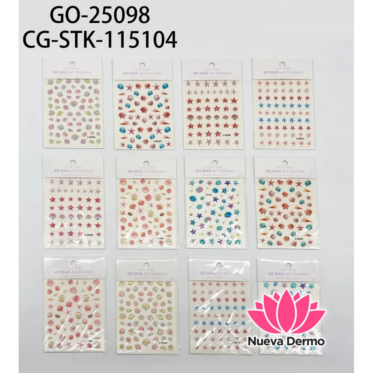 STICKERS PARA UÑAS DE MAR x12