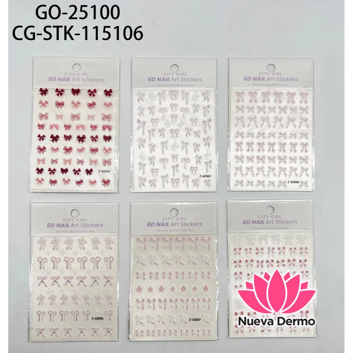 STICKERS PARA UÑAS DE MOÑO x12