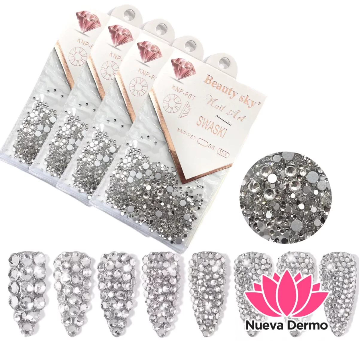 STRASS DE UÑAS PLATEADO BEAUTY SKY