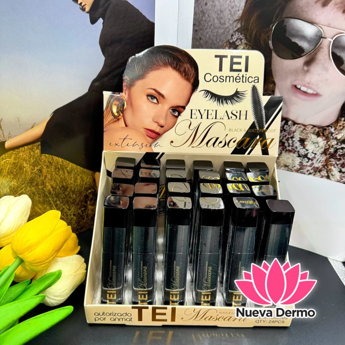 TEI mascara negro EYELASH WATERPROOF TEI... POR UNIDAD（1U）