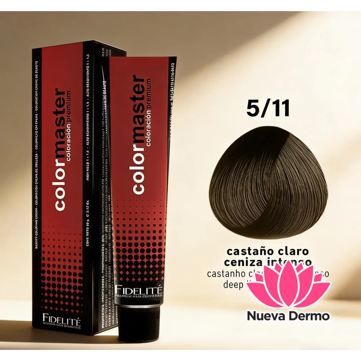 Tintura Color Máster De Fidelite 5.11 (Castaño Claro ceniza intenso)