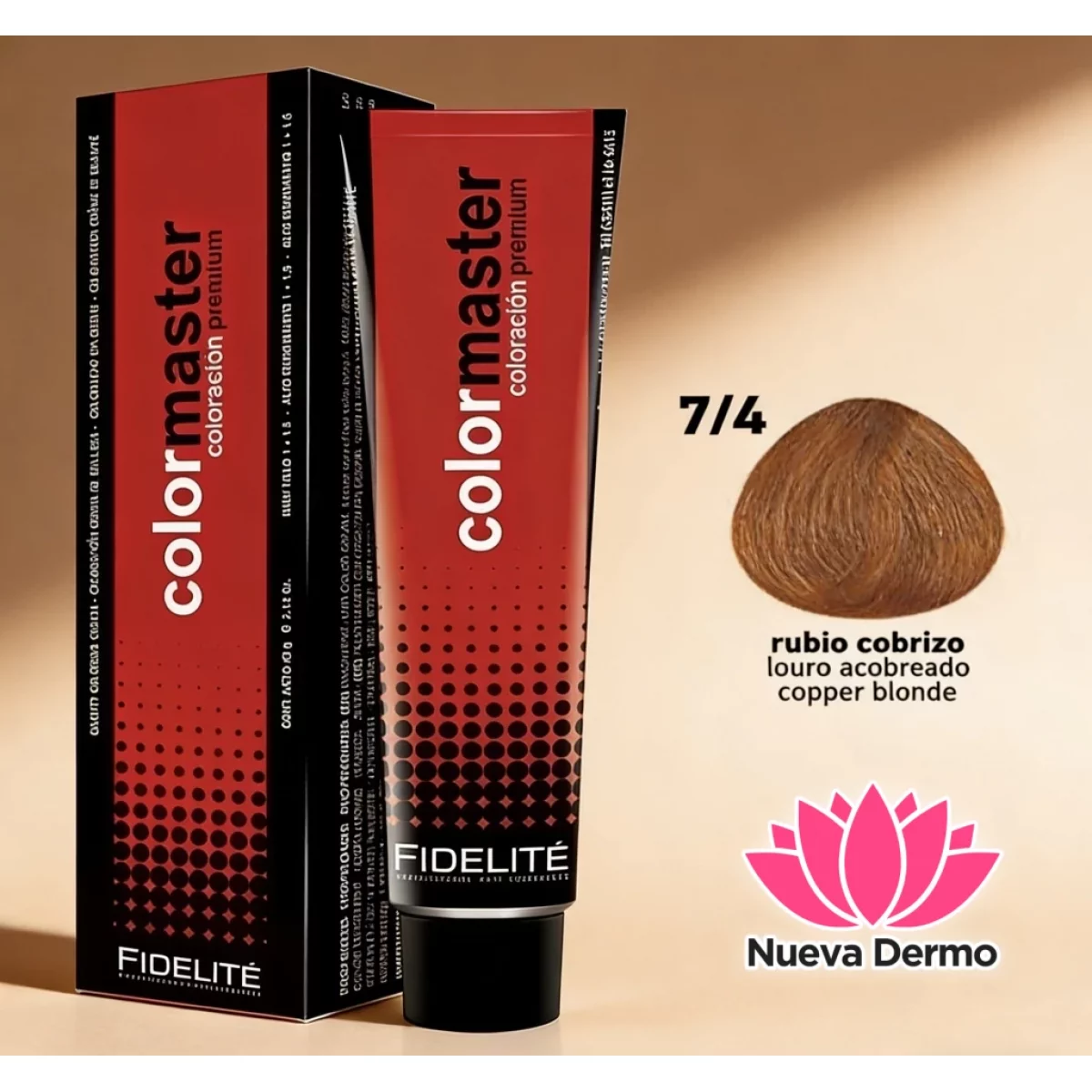 Tintura Color Máster De Fidelite 7.4 (Rubio Cobrizo)