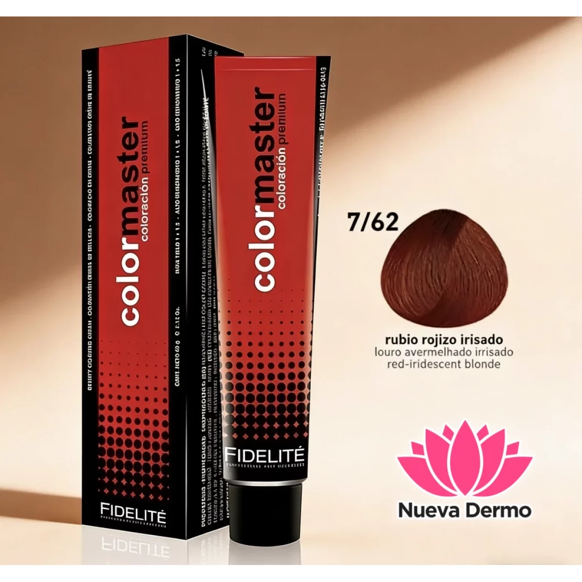 Tintura Color Máster De Fidelite 7.62 (Rubio Rojizo Irisado )