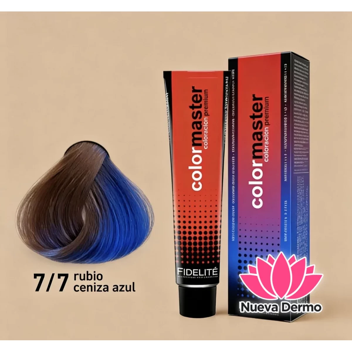 Tintura Color Máster De Fidelite 7.7 (Rubio Ceniza Azul)
