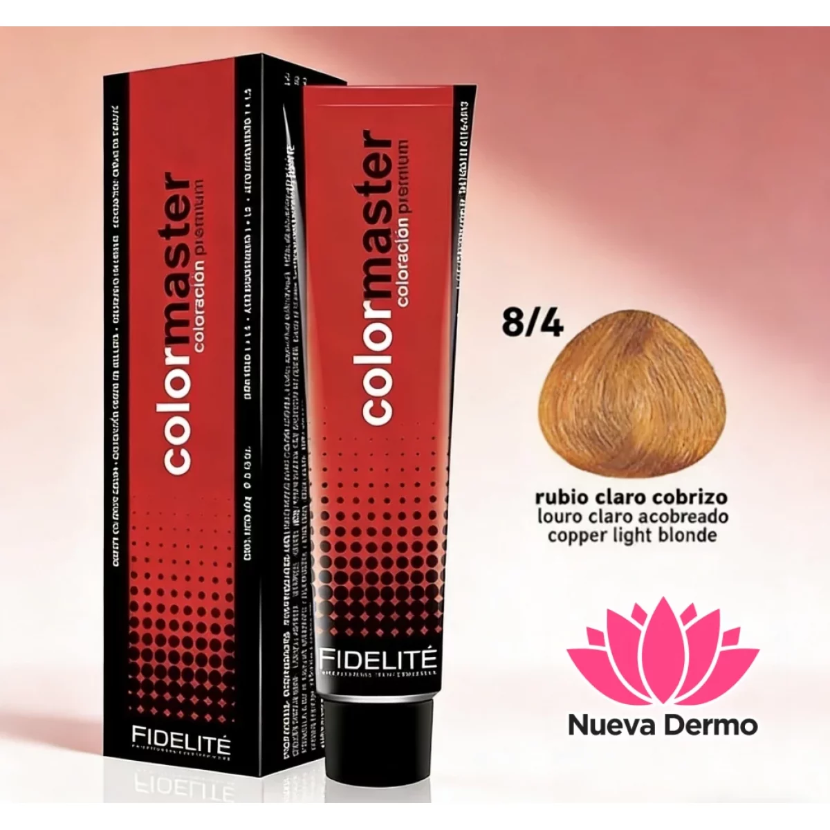 Tintura Color Máster De Fidelite 8.4 （Rubio Claro Cobrizo)