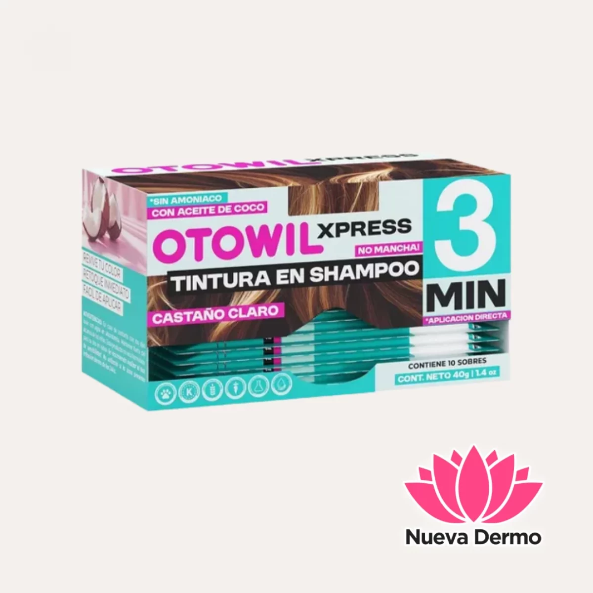 TINTURA EN SHAMPOO EXPRESS *CASTAÑO CLARO – OTOWIL