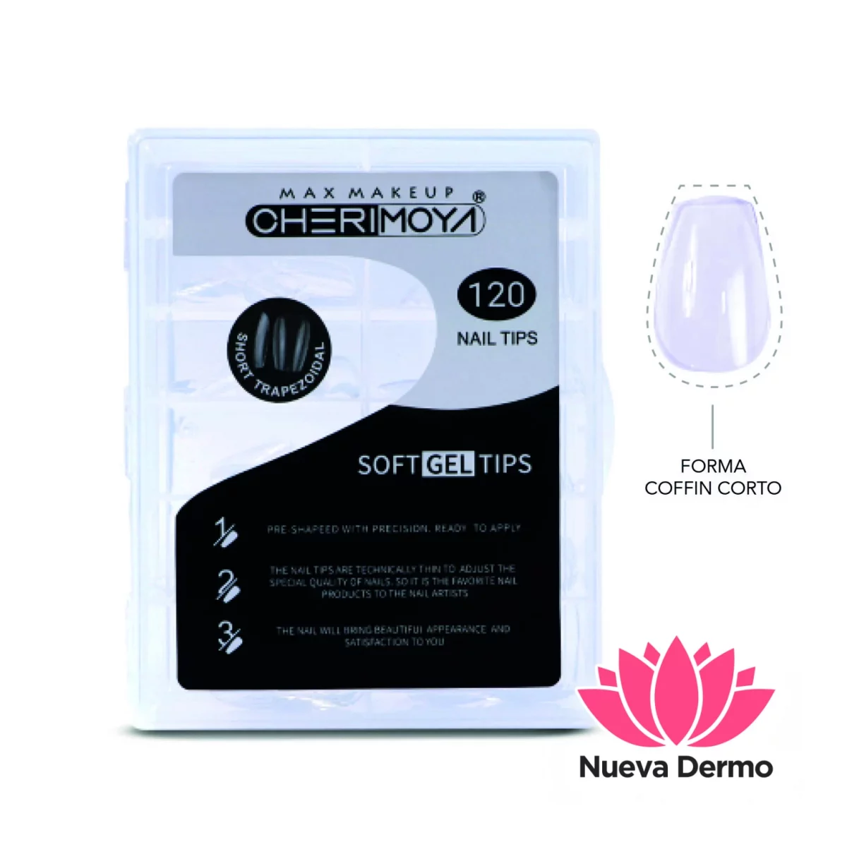 Tips 120pc Cherimoya coffin corto transparentes BH001182