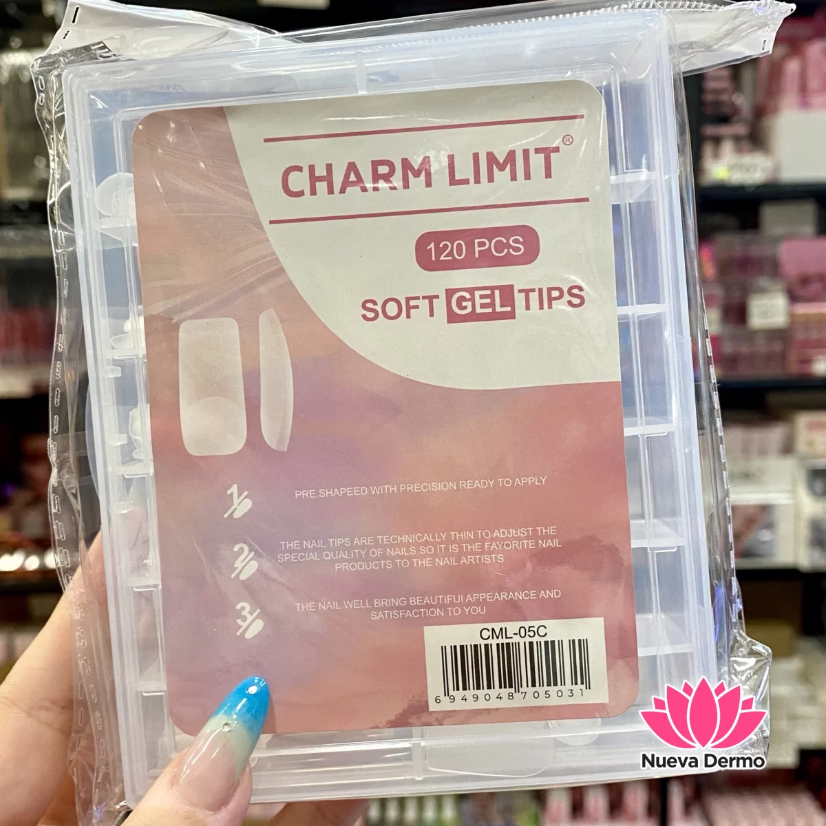 Tips Charm Limit 120pc prelimadas cuadradas