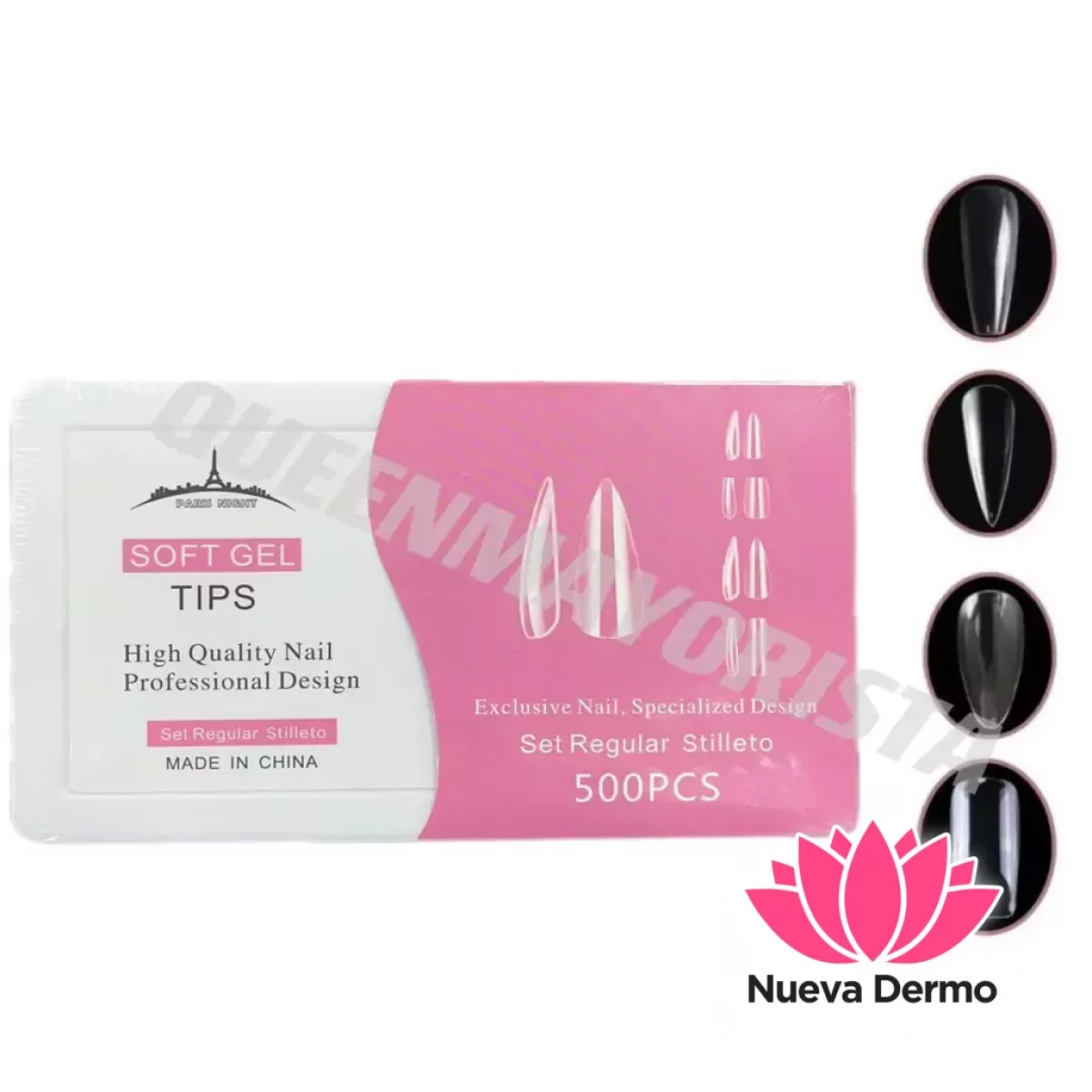 Tips para soft gel paris night 500pcs en... CUADRADA