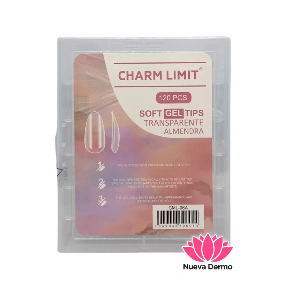 TIPS PRESS ON SOFT GEL ALMENDRA TRANSPAR...