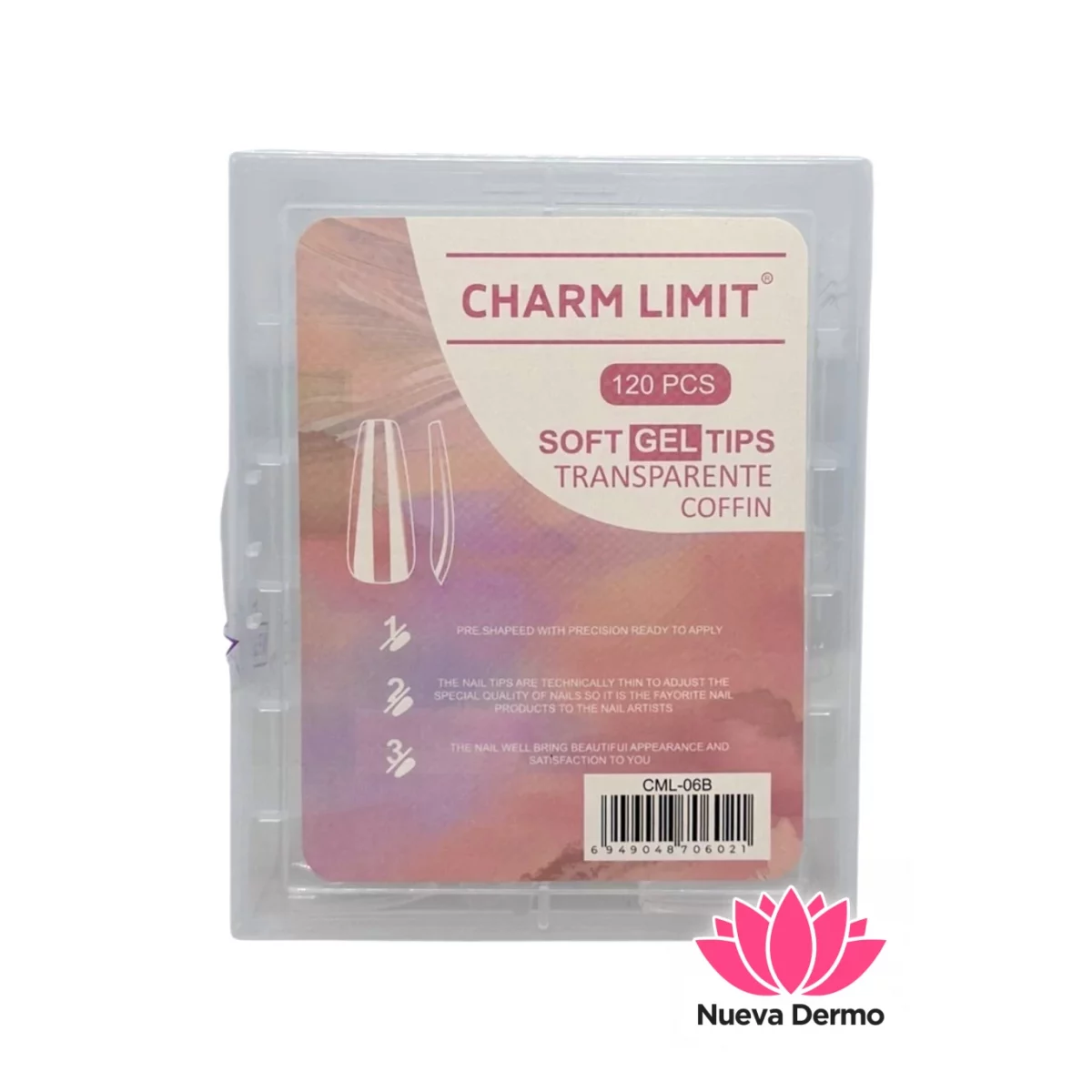 TIPS PRESS ON SOFT GEL COFFIN TRANSPAREN...