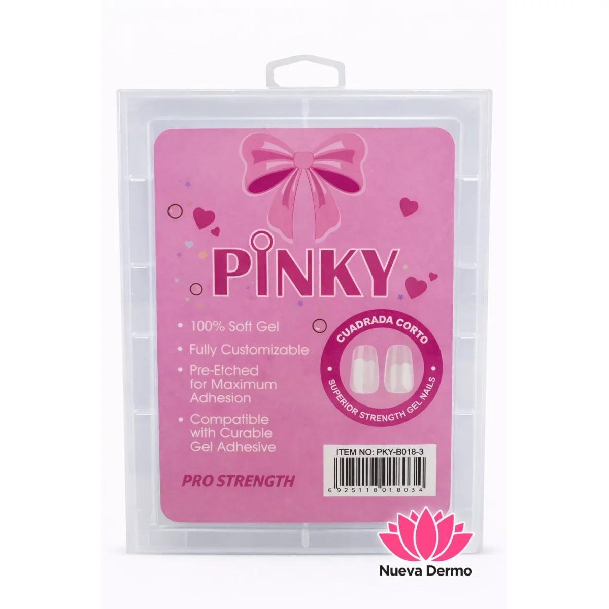 Tips press on soft Gel Cuadrada corto Pi...
