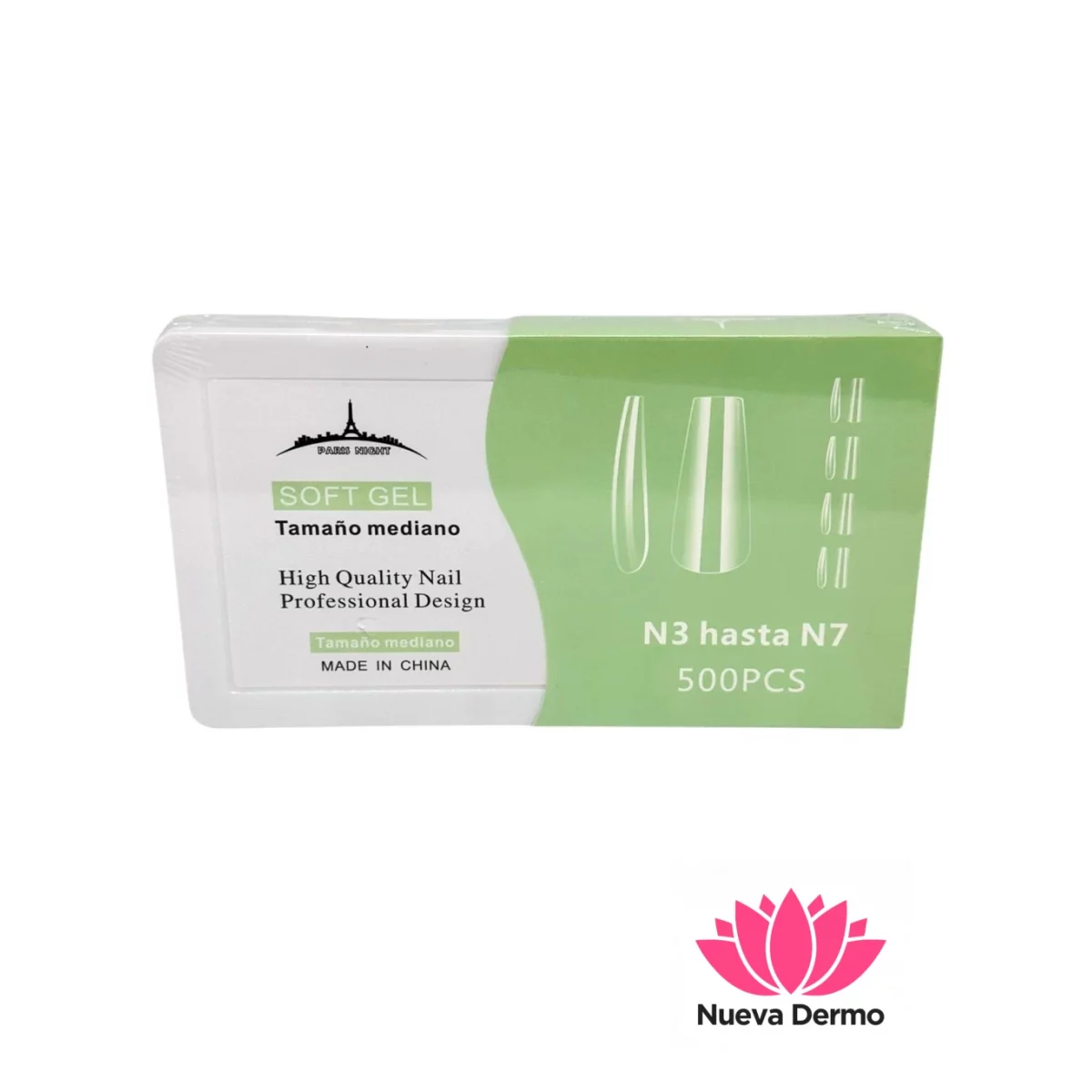 Tips press on soft Gel Set mediano 500u...