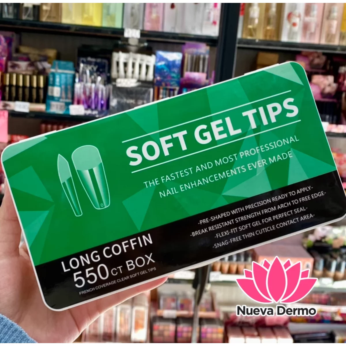 Tips soft gel 550pc prelimados Coffin