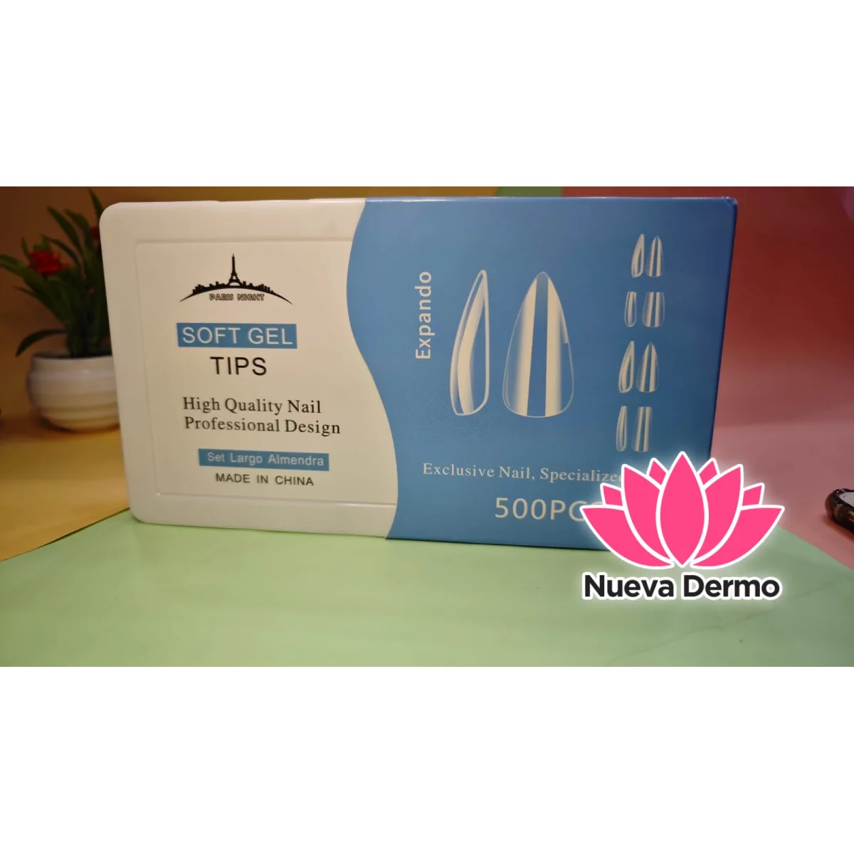 tips soft gel almendra x500 set larga en caja (20753.4)