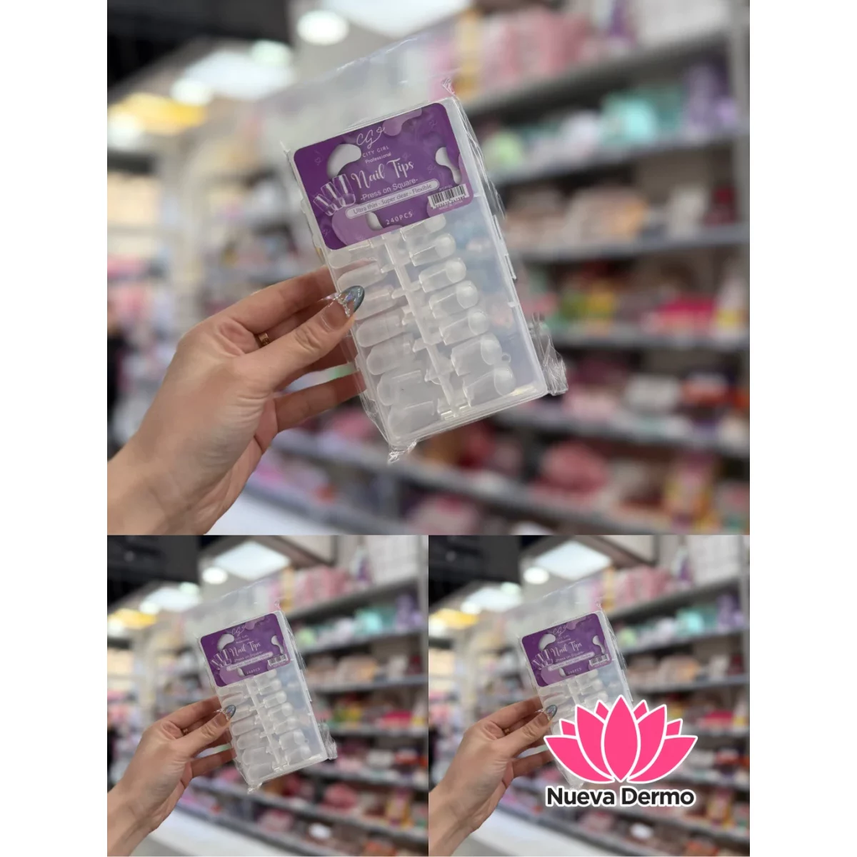 TIPS SOFT GEL CAJA X 240PCS DE FORMA CUADRADA