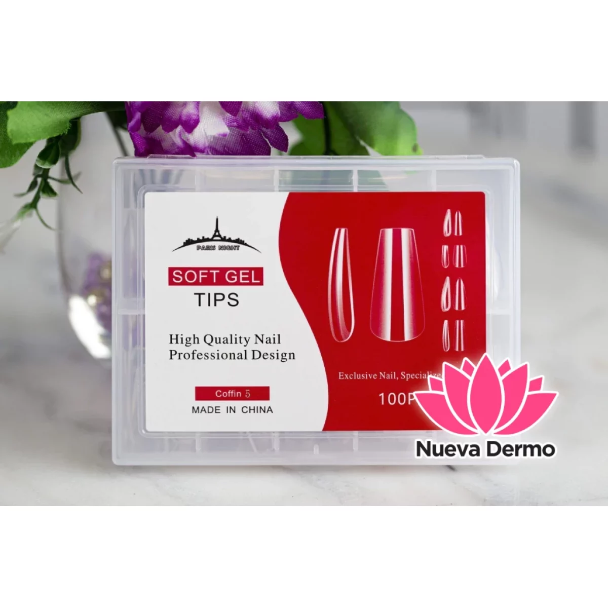 TIPS SOFT GEL COFFIN N 05 *100 EN CAJA PARIS NIGHT CD: PN20253-5