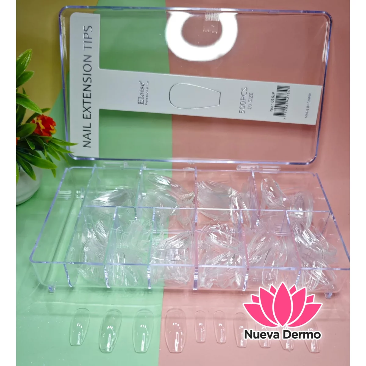 tips soft gel coffin transparente x500 (427341)