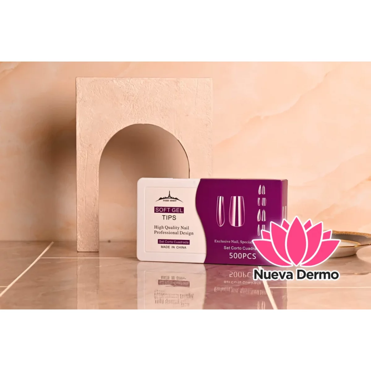 TIPS SOFT GEL CUADRADA *500 SET CORTA EN...