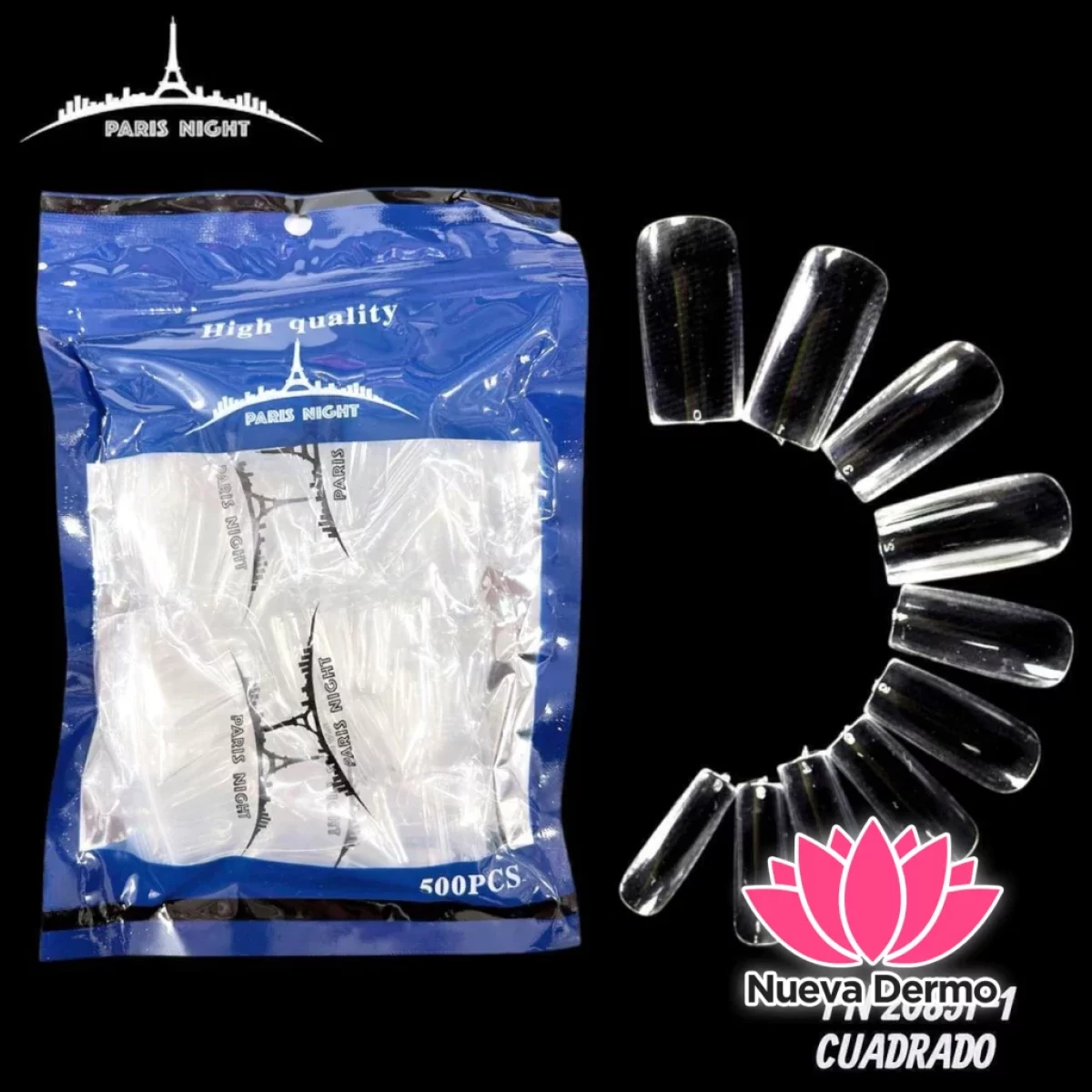 TIPS SOFT GEL CUADRADA PAQUETIDO SURTIDO X500 PARIS NIGHT CD: PN20851-1
