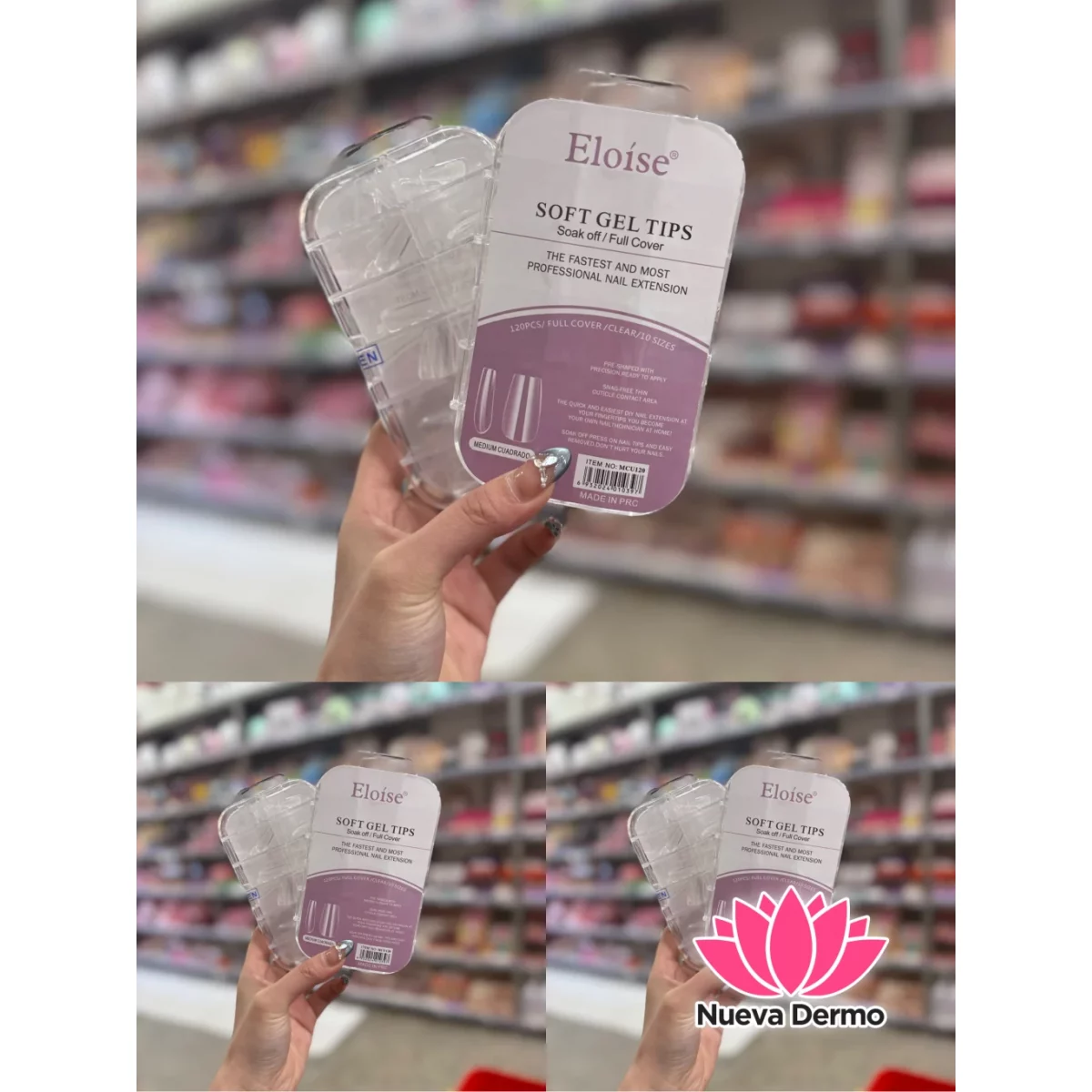 TIPS SOFT GEL CUADRADO X 100PCS ELOISE