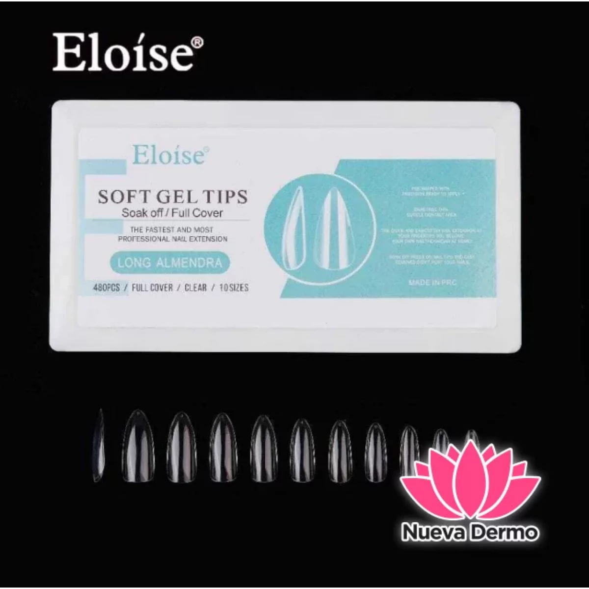 Tips soft gel LONG ALMENDRA x480 EN CAJA (010212) ELOISE