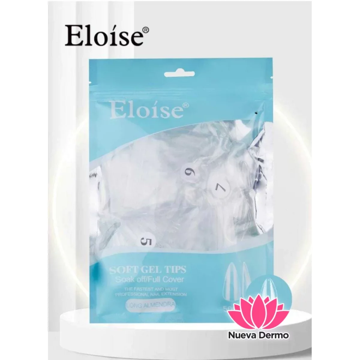 Tips soft gel LONG ALMENDRA x500 (010458) ELOISE
