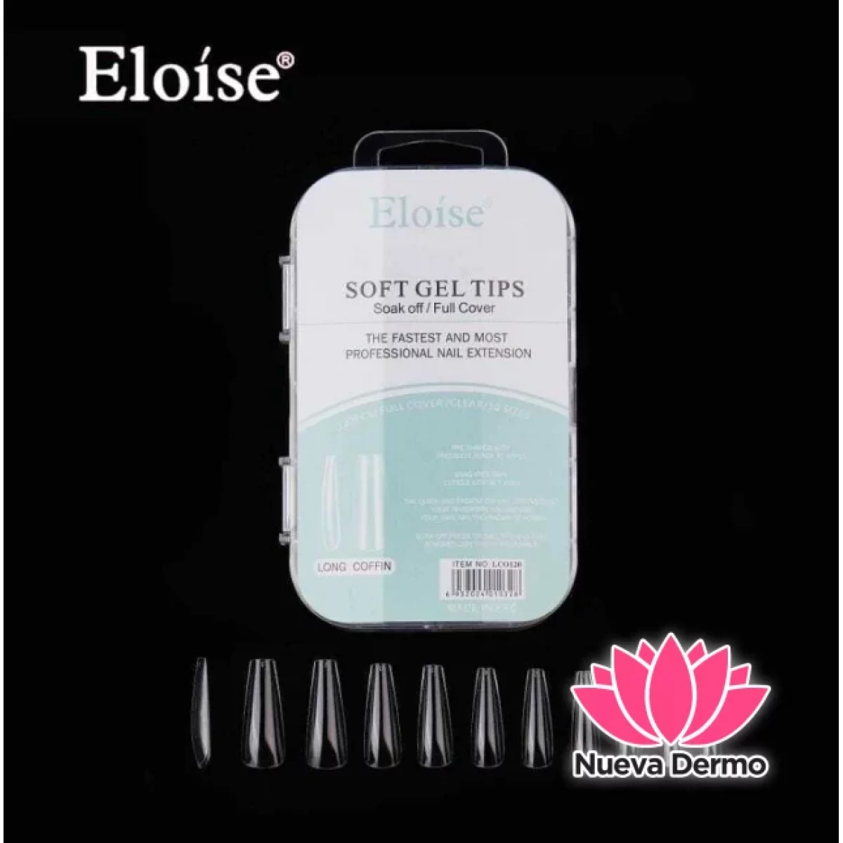 Tips soft gel LONG COFFIN x120 EN CAJA CHICA (010328) ELOISE