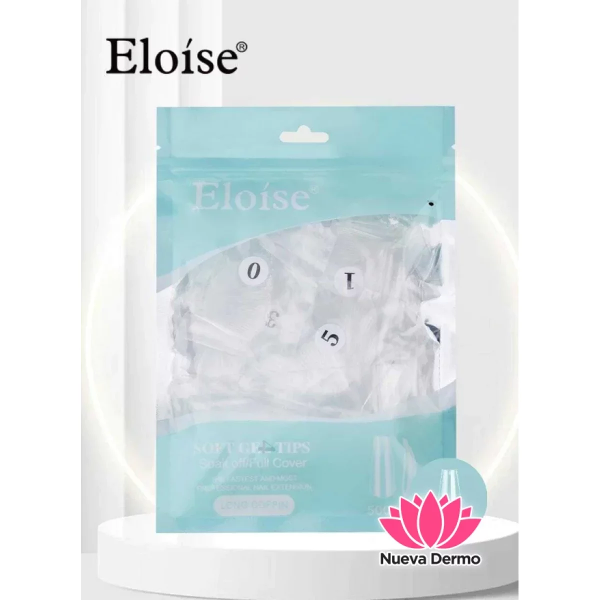 Tips soft gel LONG COFFIN x500 (010441) ELOISE