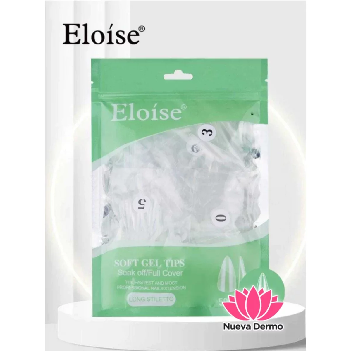 Tips soft gel LONG STILETTO X500 (010465) ELOISE
