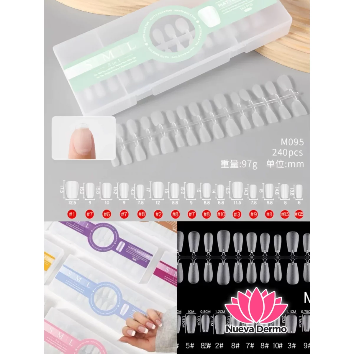 TIPS SOFT GEL MATTE COFFIN CORTO X240PCS