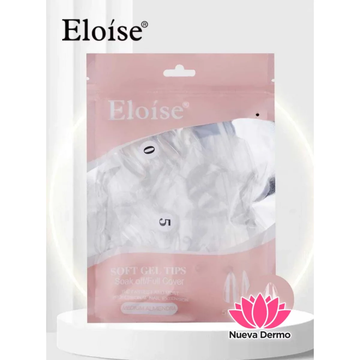 Tips soft gel MEDIUM ALMENDRA X500 (010496) ELOISE