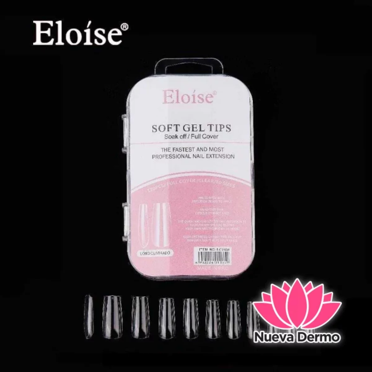Tips soft gel MEDIUM COFFIN x120 EN CAJA CHICA (010366) ELOISE