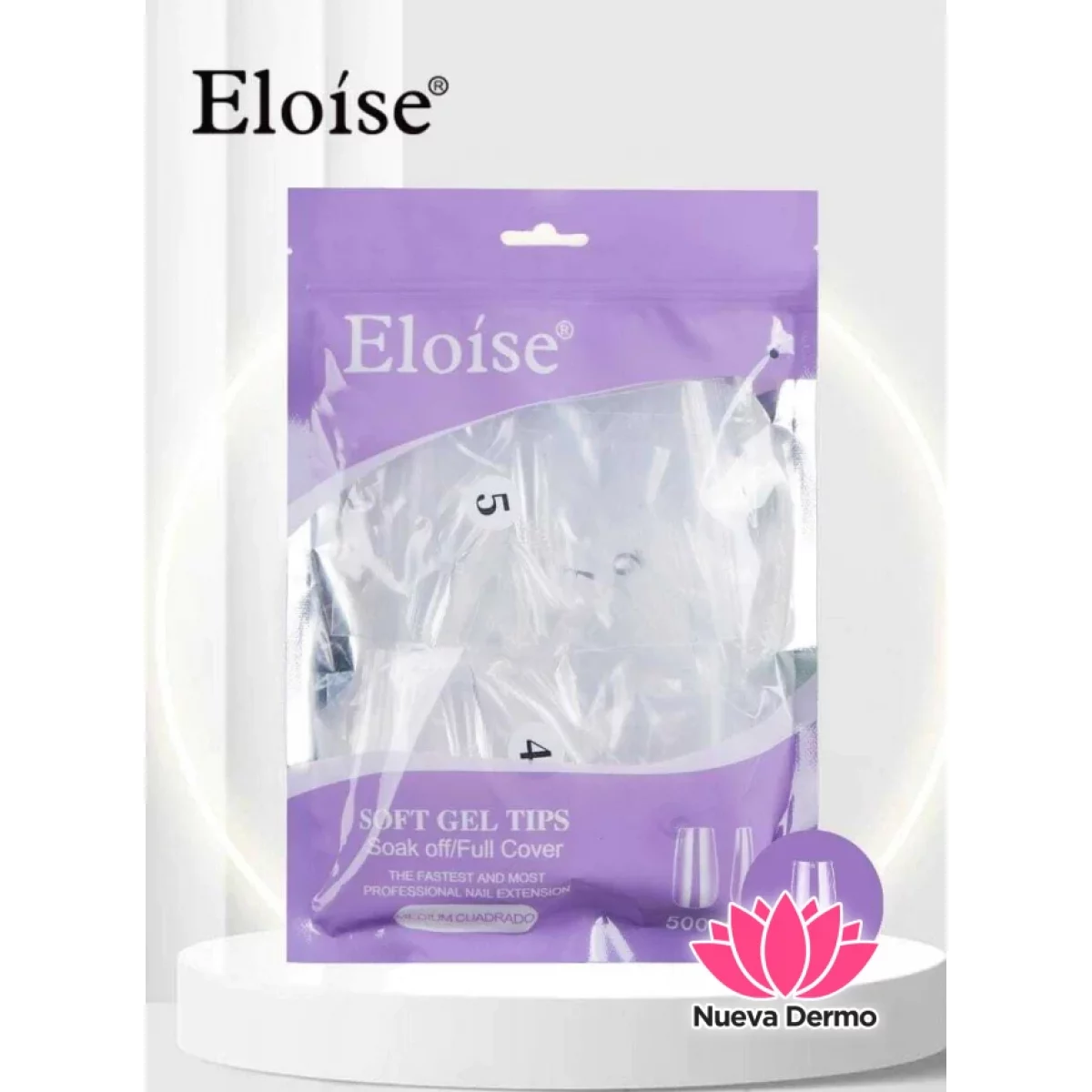 Tips soft gel MEDIUM CUADRADO x500 (010519) ELOISE