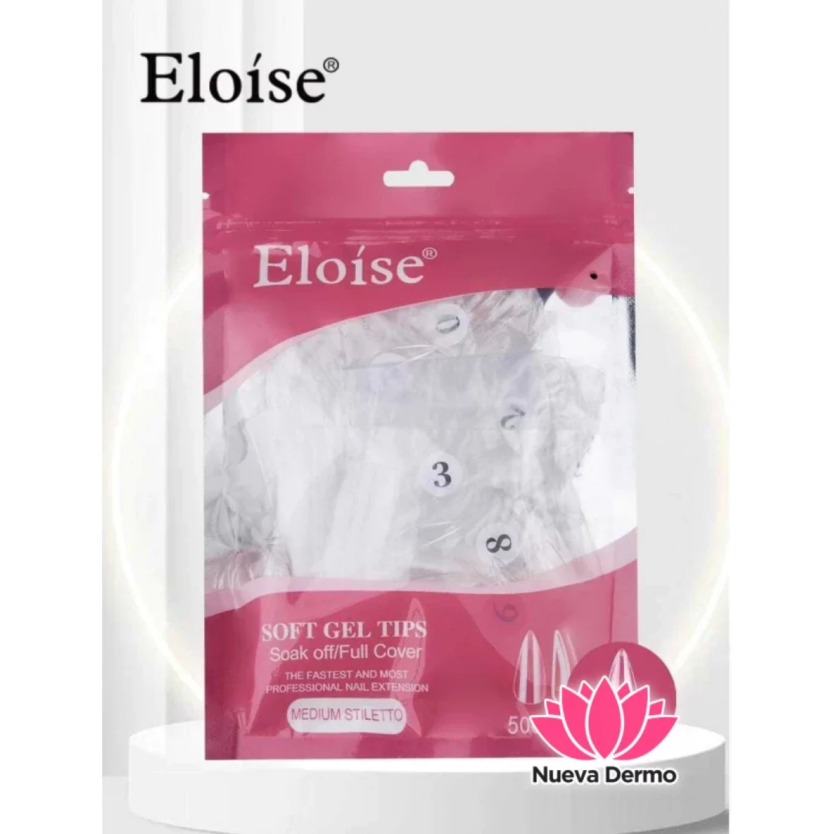 Tips soft gel MEDIUM STILETTO x500 (010502) ELOISE