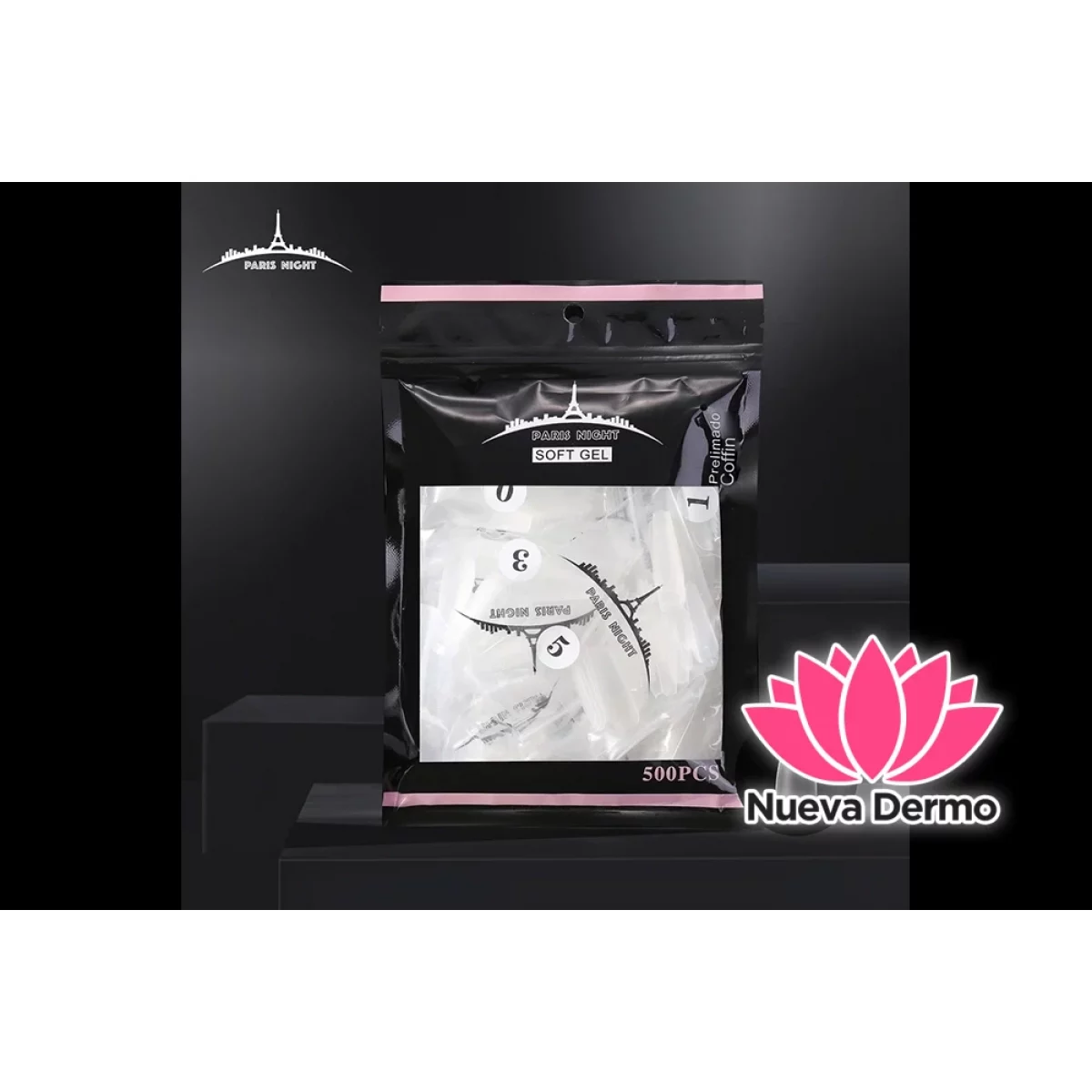 TIPS SOFT GEL PRELIMADO COFFIN *500 EN BOLSA 20951-3