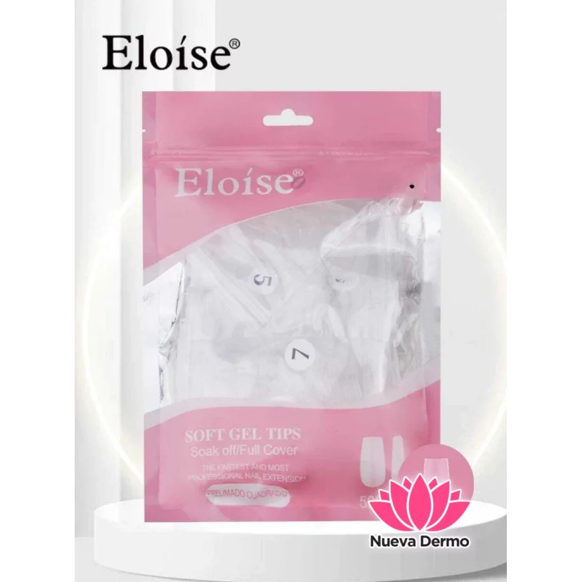 Tips soft gel PRELIMADO CUADADO X500 (010557) ELOISE