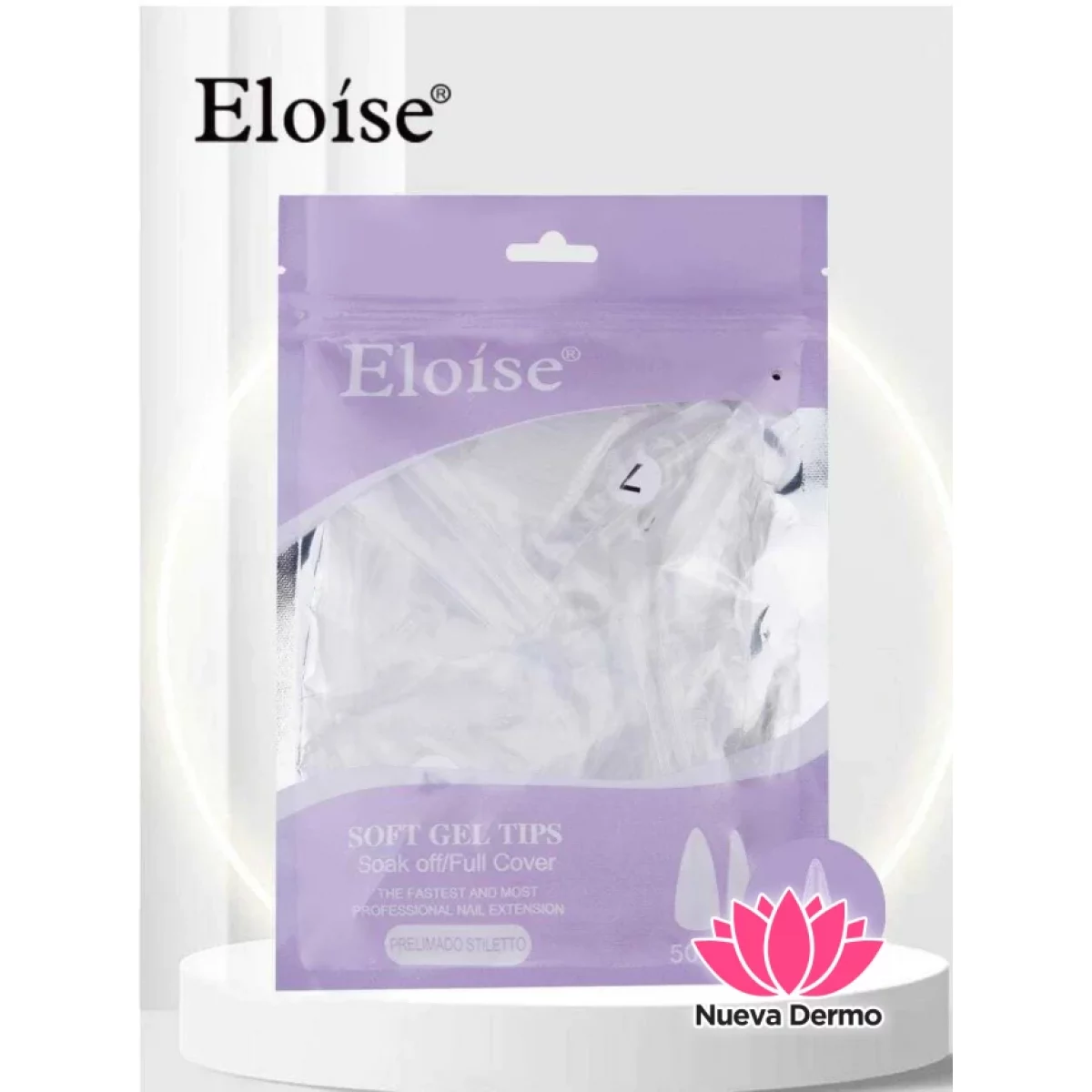 Tips soft gel PRELIMADO STILETTO x500 (010540) ELOISE