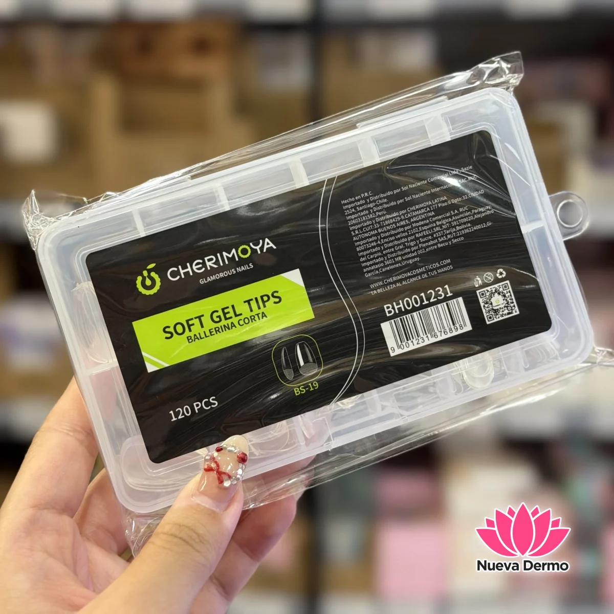 Tips soft gel prelimados 120pc ballerina corta Cherimoya #BH001231