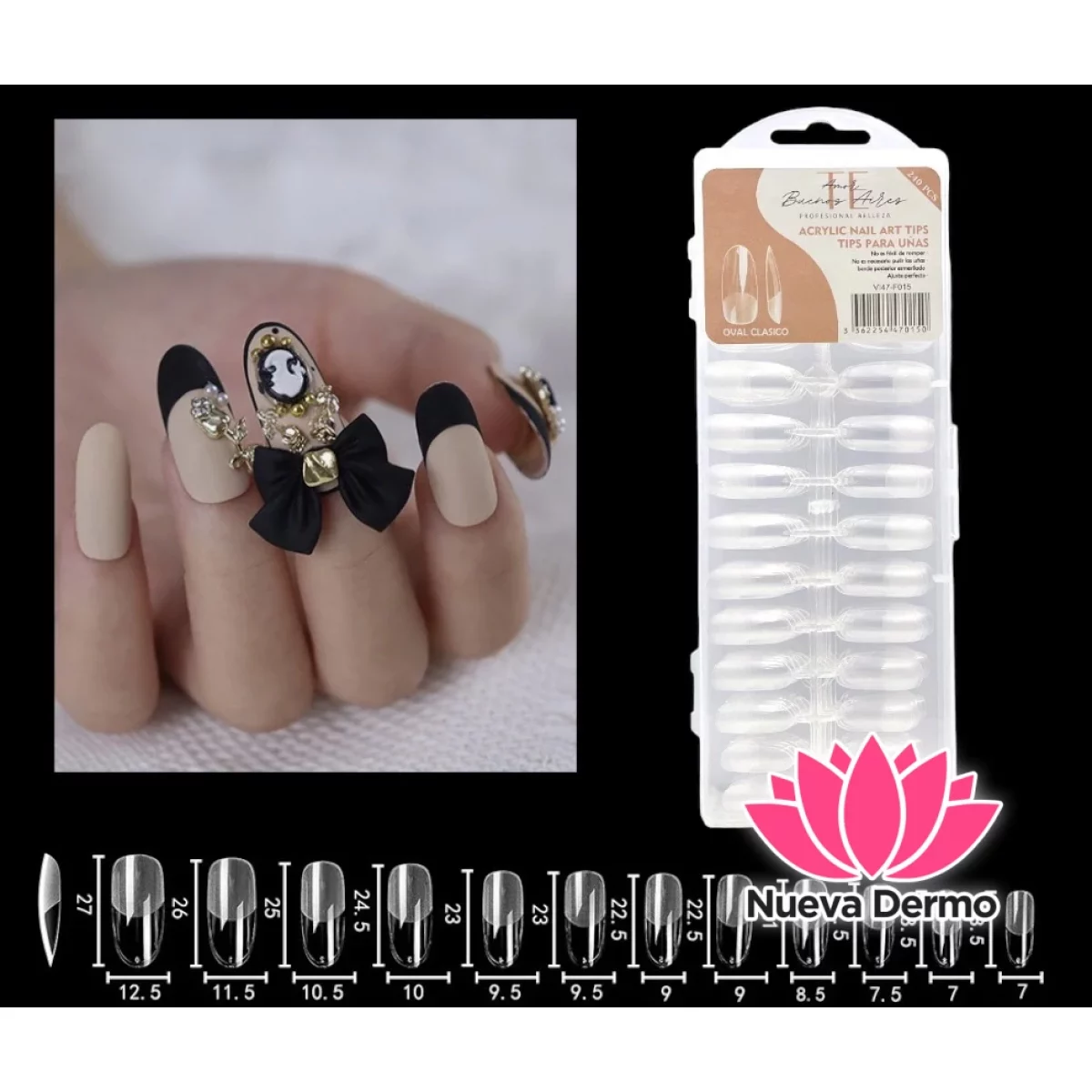 TIPS SOFT GEL （TE AMO BA AS) OVAL CUADRADO PRELIMADAS CD： V147-F015