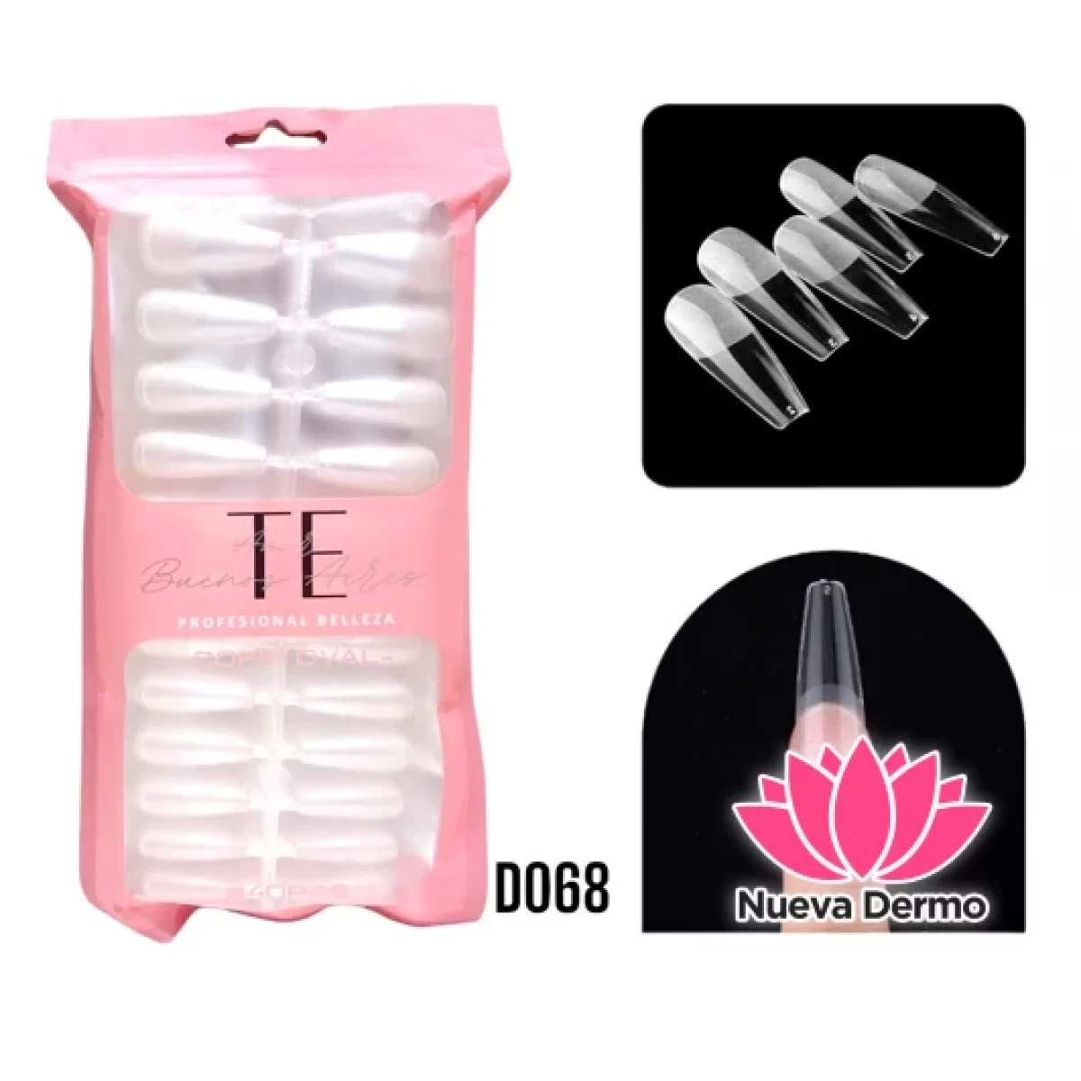 TIPS SOFT GEL （TE AMO BS AS) COFFIN OVAL PRELIMADAS CD： D068