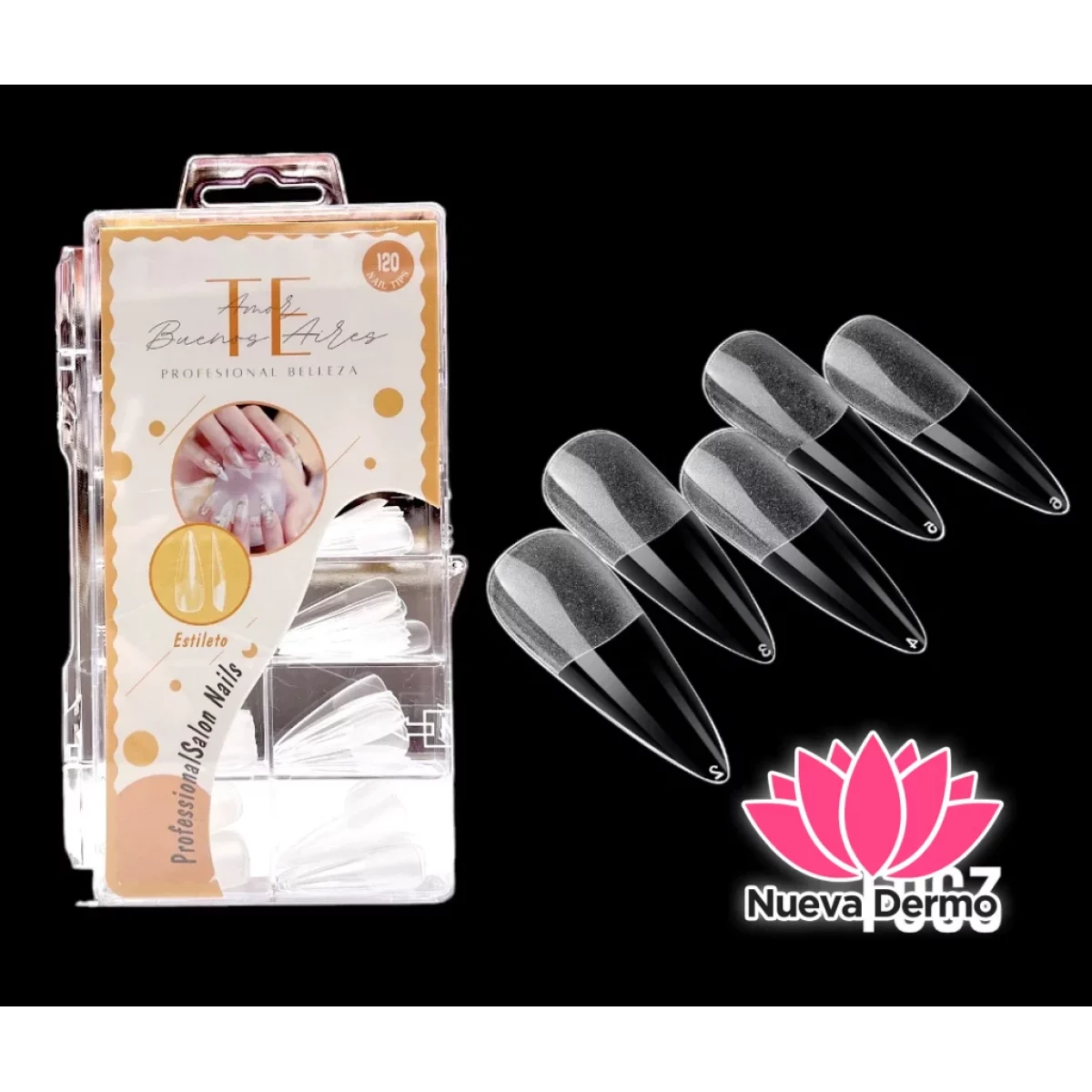 TIPS SOFT GEL （TE AMO BS AS) ESTILETO PRELIMADAS CD： F063