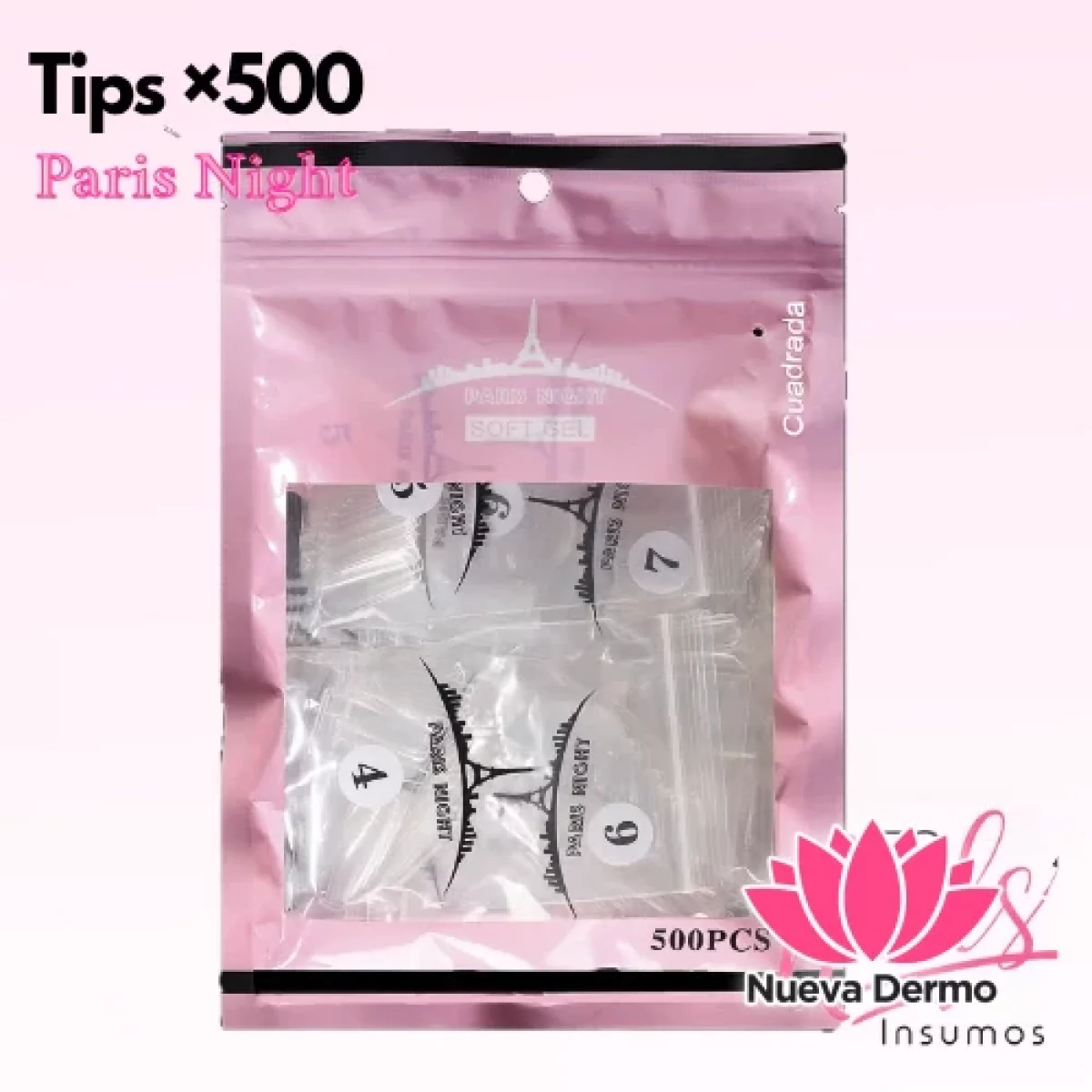 Tips Soft Gel Transp. x 500 - PARIS NIGHT