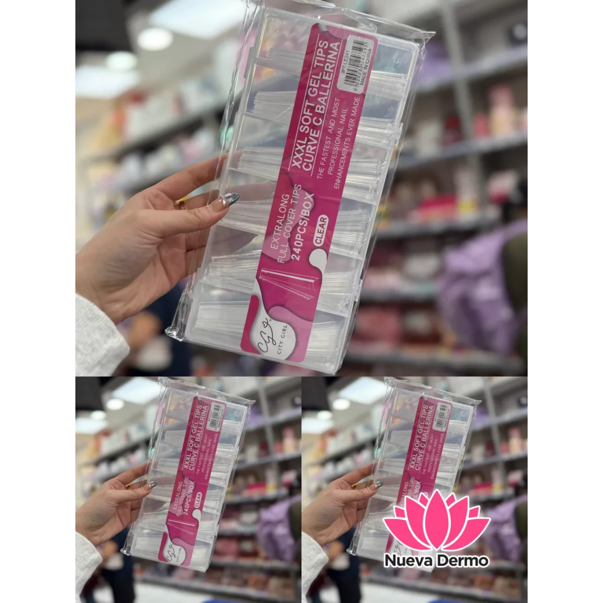 TIPS SOFT GEL XXXL CURVA C BALLERINA CAJA X 240PCS CITY GIRL