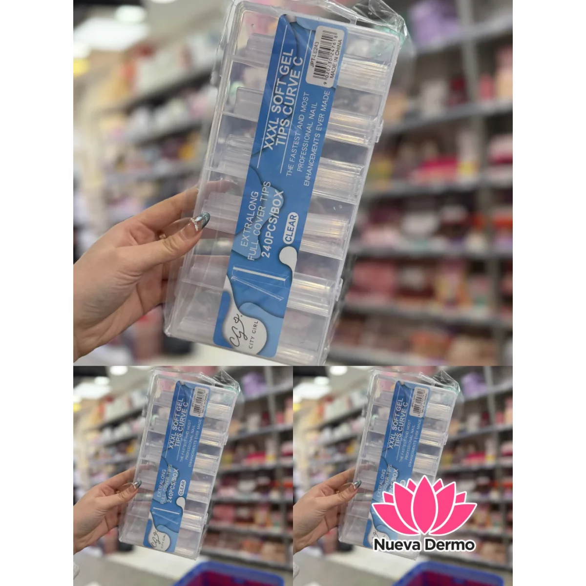 TIPS SOFT GEL XXXL CURVA C CAJA X 240 PCS CITY GIRL