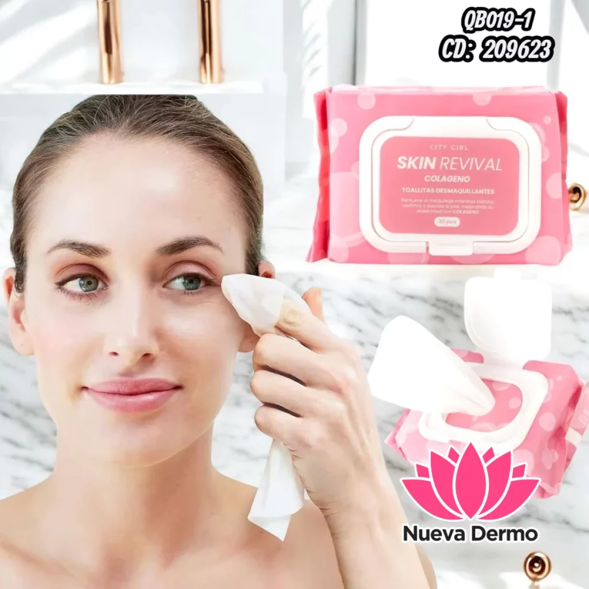 TOALLAS DE MAQUILLAJE CON COLAGENO QB019-1 CD: 209623