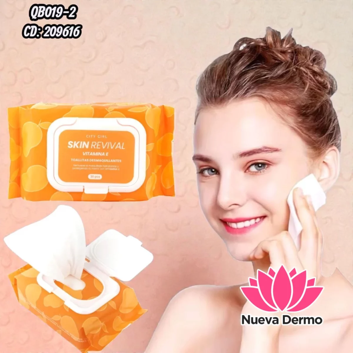 TOALLAS DEMAQUILLAJE CON VITAMINA E QB019-2 CD: 209616