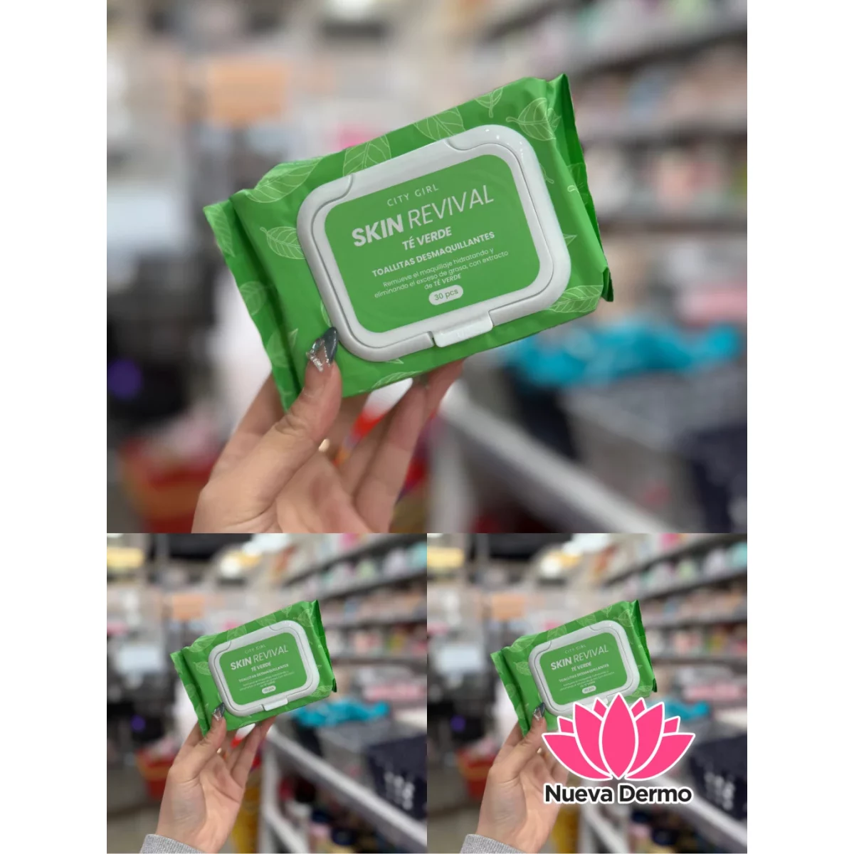 TOALLITAS DESMAQUILLANTE TE VERDE DE CITY GIRL